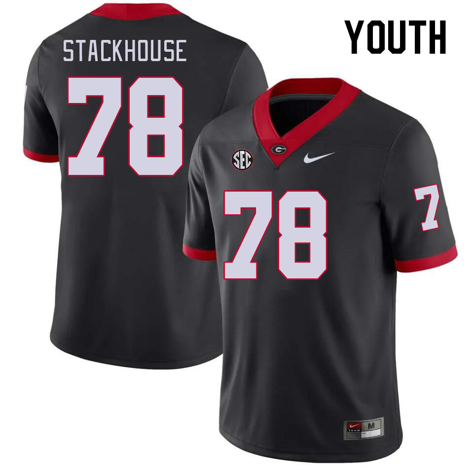 Georgia Bulldogs Youth Nazir Stackhouse #78 Black Stitched College UGA Football Jersey 23RX010VA